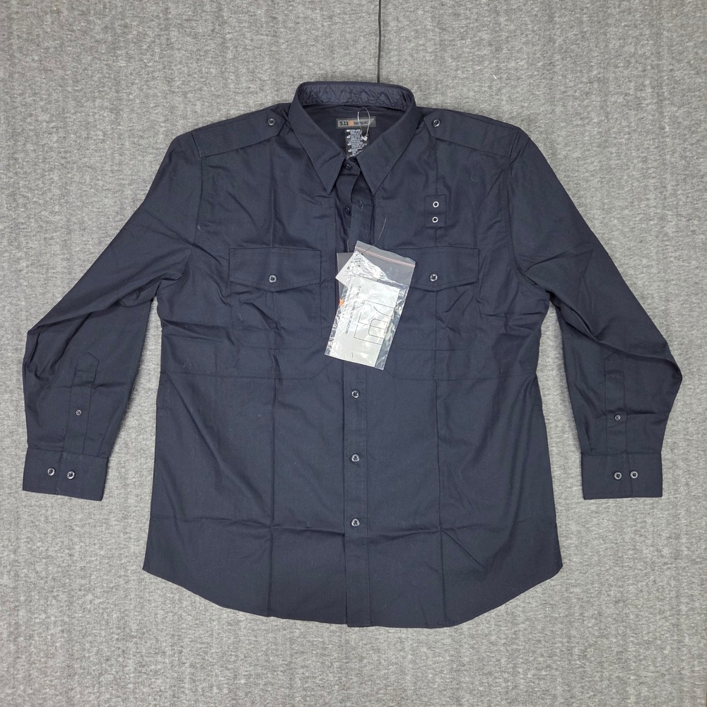 5.11 Tactical Mens 72366 TACLITE PDU B-CLASS Long Sleeve Shirt XL Dark Navy